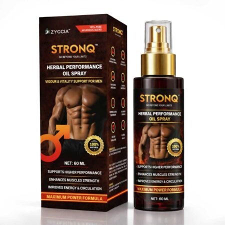 STRONQ Herbal Vitality Spray Oil – Ayurvedic Performance & Wellness Oil (60 ml)