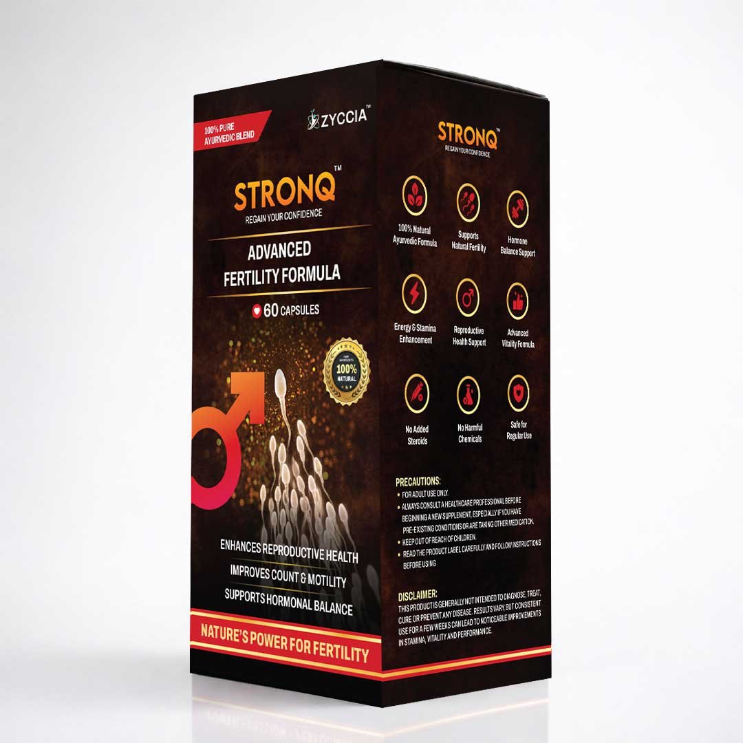 STRONQ Fertility Booster Capsules – Ayurvedic Male Fertility & Vitality Support (60 Capsules) - Image 3