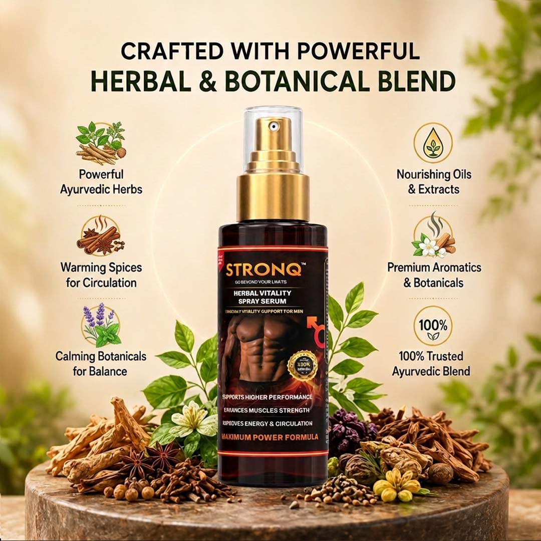 STRONQ Herbal Vitality Spray Serum – Ayurvedic Performance & Wellness Support - Image 2