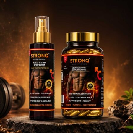 STRONQ Double Action Pack – Ayurvedic Male Vitality, Energy & Performance Combo